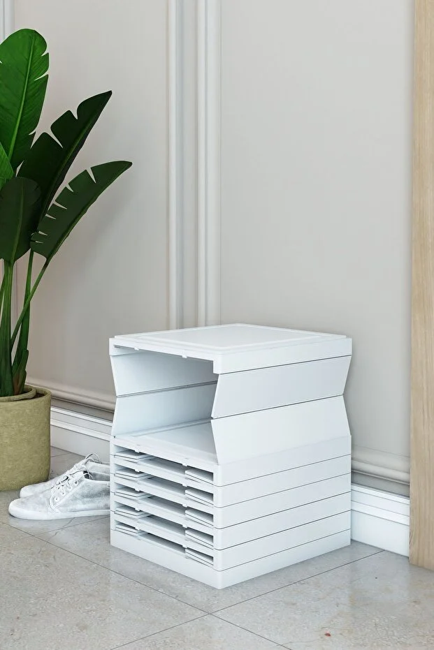 Katlanabilir Ayakkabılık, 6'lı Taşınabilir Ayakkabılık, Plastik 6 Raflı Ayakkabılık